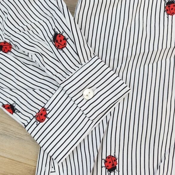 ☔️🔸️NWT Jane & Delancey Striped Ladybug Adjustable Long Sleeve Top Small - Picture 8 of 10